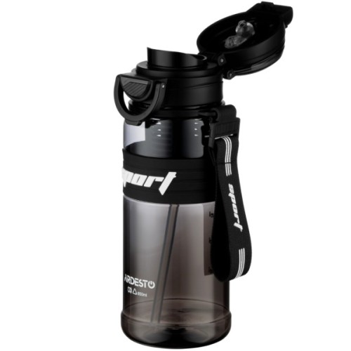 Пляшка для води Ardesto Urban 850мл, пластик, чорний (AR2285UB)