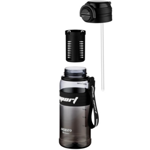 Пляшка для води Ardesto Urban 850мл, пластик, чорний (AR2285UB)