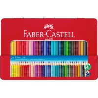 Олівці кольорові Faber-Castell Grip 2001 тригранні 36 кольорів, металева коробка, 112435 (24811)