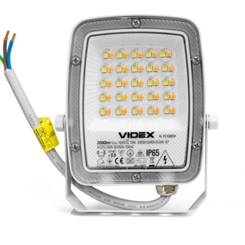 Прожектор Videx F5 20W 3000-5000-6500K 230V White (VL-F5-020CW)