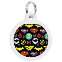 Адресник для тварин WAUDOG Smart ID з QR паспортом "Супергерої логоманія", круг 25 мм (0625-1014ru-eng)