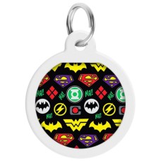 Адресник для тварин WAUDOG Smart ID з QR паспортом "Супергерої логоманія", круг 25 мм (0625-1014ru-eng)