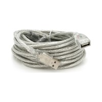 Дата кабель USB 2.0 AM/AF 10.0m ferrite transparent white Voltronic (YT-AM/AF-10TBL)