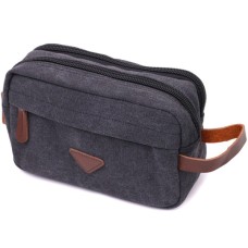 Сумка Vintage Для чоловіків на два відділення з текстилю Чорна (22233)