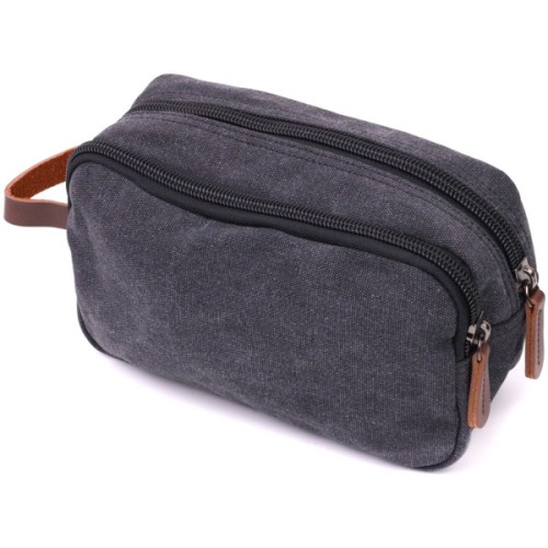 Сумка Vintage Для чоловіків на два відділення з текстилю Чорна (22233)