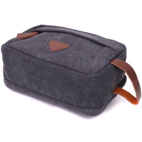 Сумка Vintage Для чоловіків на два відділення з текстилю Чорна (22233)