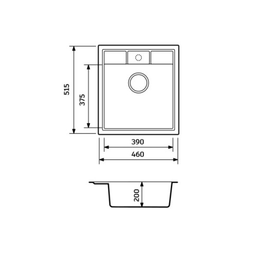 Мийка кухонна Adamant Brick чорний + змішувач (4824296209203)