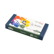 Акварельні фарби Rosa Gallery SPECTRUM, 28*2,5мл, з пензлем, кювета Індіго металевий пенал (4823098544784)