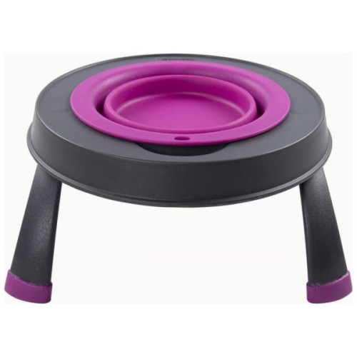 Посуд для собак Dexas Миска одинарна на складній підставці-велика 960 мл пурпурна (0084297309107)
