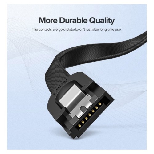 Кабель для передачі даних SATA 3 Data Cable 0.5m 90° corner US217 Black Ugreen (30797)