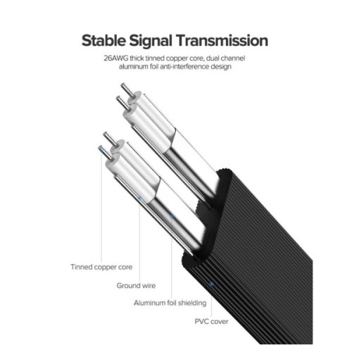 Кабель для передачі даних SATA 3 Data Cable 0.5m 90° corner US217 Black Ugreen (30797)