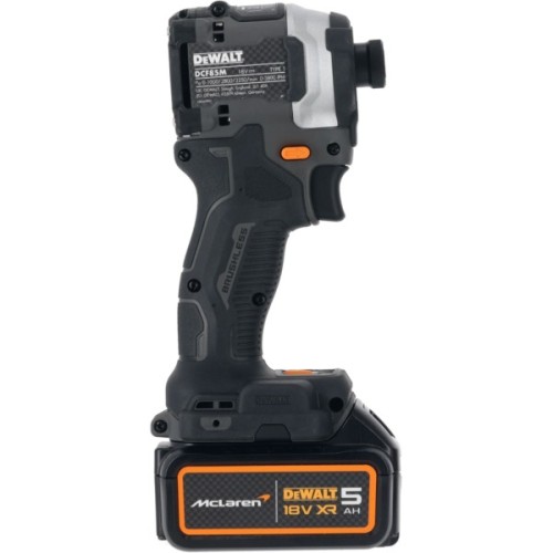 Шуруповерт DeWALT McLaren F1 TEAM LIMITED EDITION, 18V, АКБ 2x5Ah, 205Нм, 1000-2800-3250об/хв, кейс, ЗП, 1.0кг (DCF85MP2T)