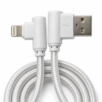 Дата кабель USB 2.0 AM to Lightning 1.0m 2.4A textile 90° corner white XoKo (XK-CTL-005-WH)