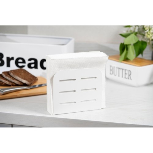 Серветниця Ardesto Midori 15х4х12.5см, метал, біла (AR0910W)