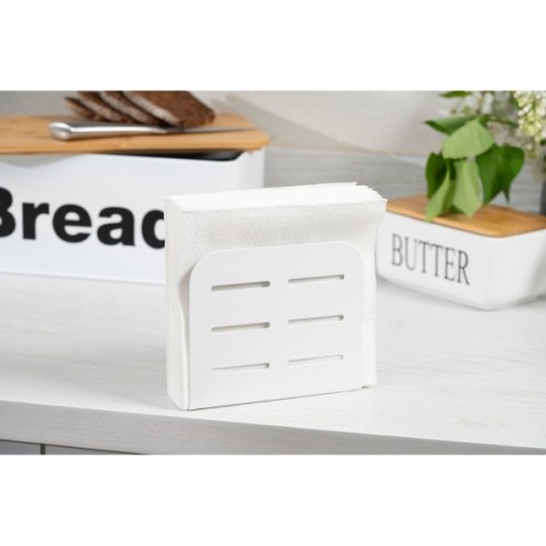 Серветниця Ardesto Midori 15х4х12.5см, метал, біла (AR0910W)