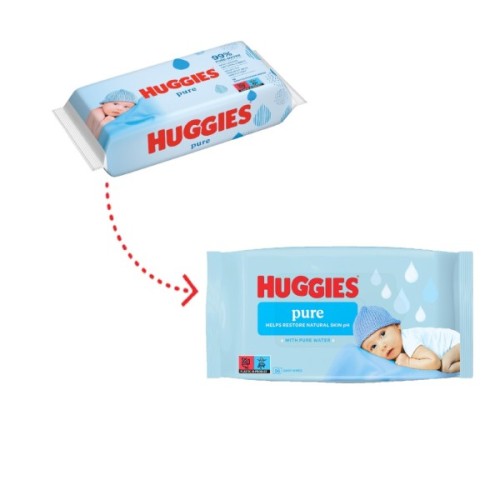 Дитячі вологі серветки Huggies Ultra Comfort Pure 56 х 3 шт (5029053550091)