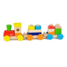 Розвиваюча іграшка Viga Toys Поїзд кольоровий із кубиків (51610)