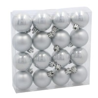 Ялинкова іграшка Chomik пластикові кульки 16 шт, 4 см, сріблясті (5900779893856_1)