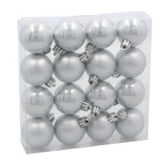 Ялинкова іграшка Chomik пластикові кульки 16 шт, 4 см, сріблясті (5900779893856_1)