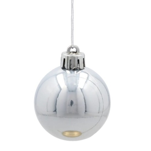 Ялинкова іграшка Chomik пластикові кульки 16 шт, 4 см, сріблясті (5900779893856_1)