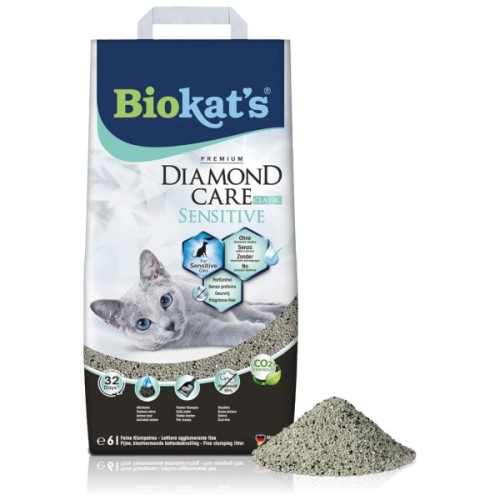 Наповнювач для туалету Biokat's Dimond Care Sensitive Classic бентонітовий 6 л (4002064613901)