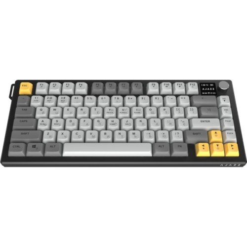Клавіатура Ajazz AF82 Wireless/Bluetooth/USB UA Black/Gray/Yellow (AF82-BGY)