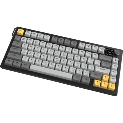 Клавіатура Ajazz AF82 Wireless/Bluetooth/USB UA Black/Gray/Yellow (AF82-BGY)