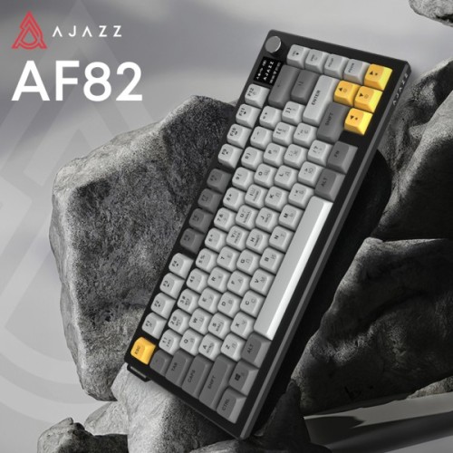 Клавіатура Ajazz AF82 Wireless/Bluetooth/USB UA Black/Gray/Yellow (AF82-BGY)