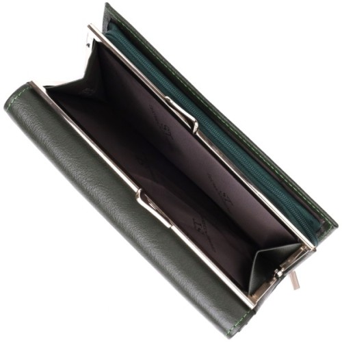 Гаманець ST Leather З натуральної шкіри Зелений (23115)