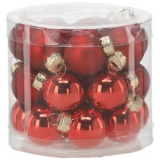 Ялинкова іграшка Chomik скляні кульки 24 шт, 2,5 см, червоні (5900779882126_3)