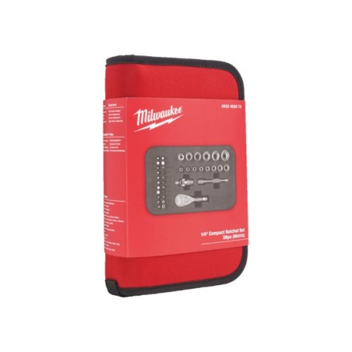 Набір торцевих головок Milwaukee з тріскачкою та фурнітурою 1/4", 4 - 14 мм + ударні біти 39 шт. (4932492672)