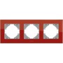 Рамка Videx BINERA червоне скло 3 поста (VF-BNFRG3H-RD)