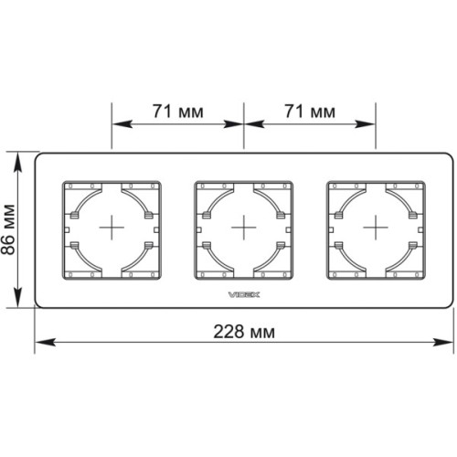 Рамка Videx BINERA червоне скло 3 поста (VF-BNFRG3H-RD)