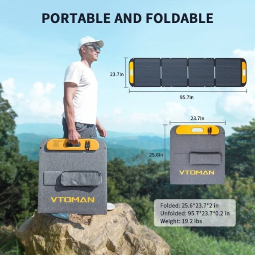 Портативна сонячна панель Vtoman 200W 19V IP67 MC-4/Anderson/XT60/DC5521 (VS200)