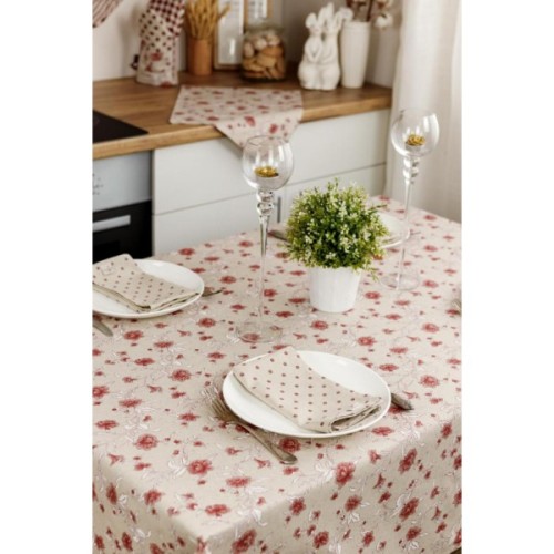 Скатертина Прованс Квіти бордо Господиня 120х136 см (4823093450875)