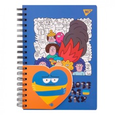 Блокнот Yes 2 в 1 В5 В7 80 арк 20 арк подвійна спіраль Stand with Ukraine клітинка (151781)