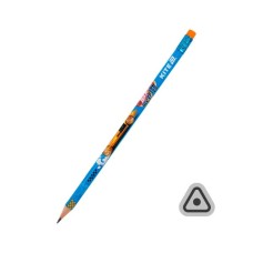 Олівець графітний Kite Hot Wheels тригранний, з гумкою, НВ (HW25-046)