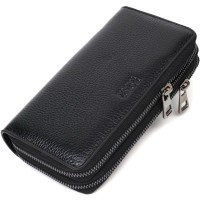 Гаманець Bond Accessories З двома відділеннями із натуральної шкіри Чорна (22027)