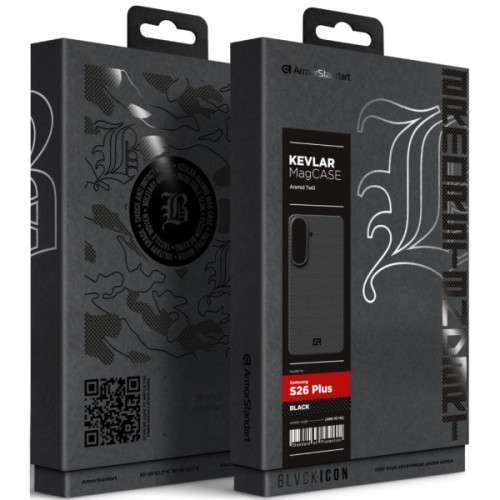 Чохол до мобільного телефона Armorstandart BlackIcon Aramid Twill MagCase Samsung S26 Plus Black (ARM90146)