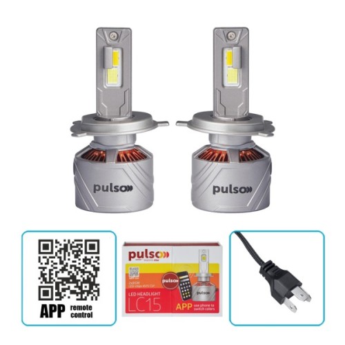 Автолампа PULSO LC15-H4/LED-chips 4575 CSP/12V/2*85W/17000Lm/3000-6000k/Bluetooth APP (LC15-H4)