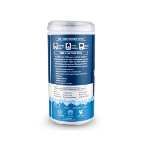 Вологі серветки для тварин Pet Clean PET TUSHIE WIPES гіпоалергенні з ароматом Алое Вера 50 шт (8939111099370)