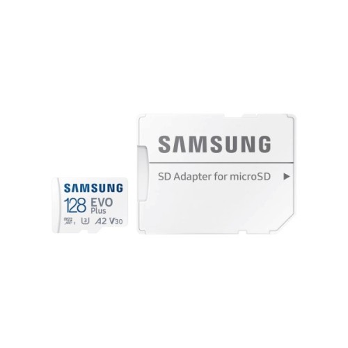 Карта пам'яті Samsung 128 GB microSDXC Class 10 UHS-I U3 V30 A2 EVO Plus+SD Adapte (MC128SA/EU)