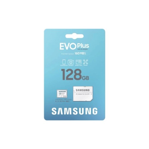 Карта пам'яті Samsung 128 GB microSDXC Class 10 UHS-I U3 V30 A2 EVO Plus+SD Adapte (MC128SA/EU)