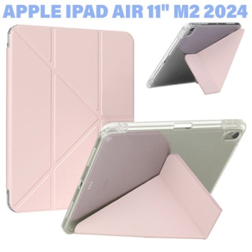 Чохол до планшета BeCover Ultra Slim Origami Transparent Apple iPad Air 11" M2/M3 (2024/2025) Pink (711391)