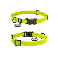 Нашийник для тварин WAUDOG Magnet c QR паспортом, магнітна пряжка-фастекс S лимонний (279426)