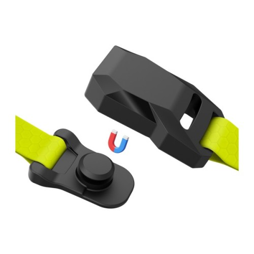 Нашийник для тварин WAUDOG Magnet c QR паспортом, магнітна пряжка-фастекс S лимонний (279426)