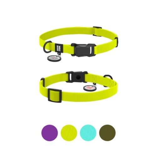 Нашийник для тварин WAUDOG Magnet c QR паспортом, магнітна пряжка-фастекс S лимонний (279426)