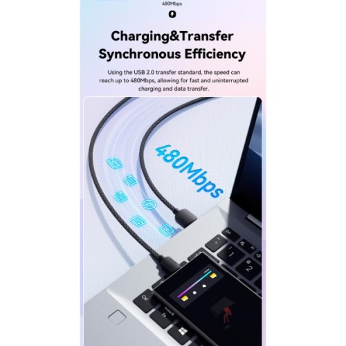 Дата кабель USB 2.0 AM to USB-C 1.0m 100W pink Essager (EXC7A-WL04-P)