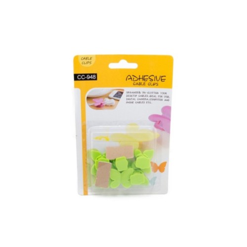 Тримач для кабелю Extradigital CC-948 Cable Clips butterfly, Green (KBC1713)