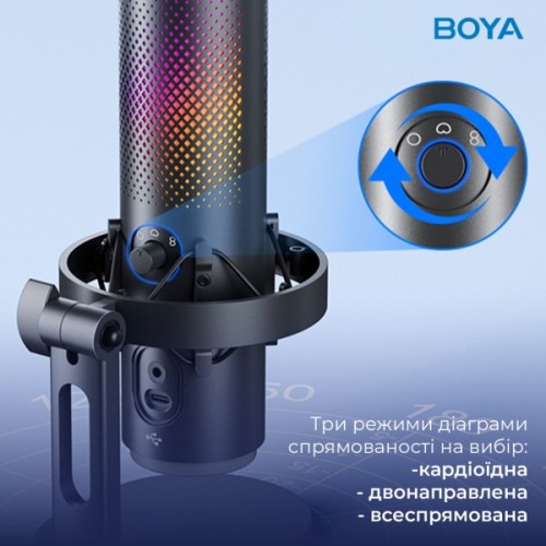 Мікрофон Boya K9 RGBType-C/3,5 мм Black (BOYA K9)
